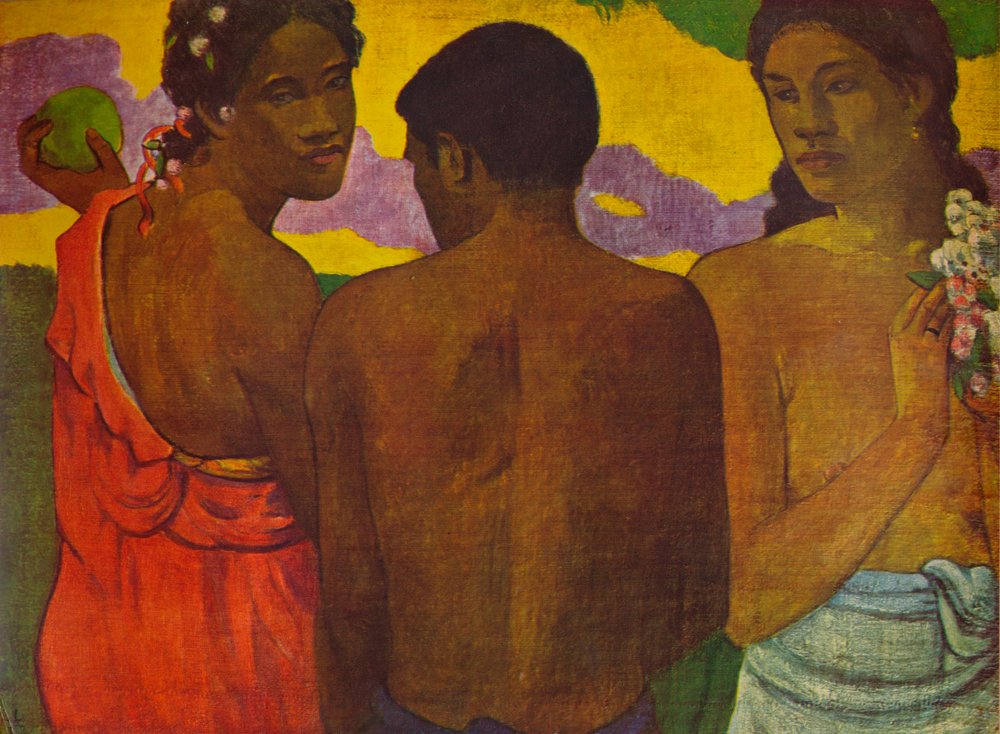 Tres tahitianos, 1899 de Paul Gauguin