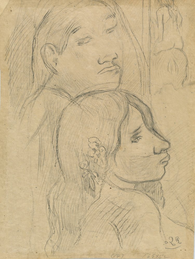 Dos marquesanos [verso] de Paul Gauguin