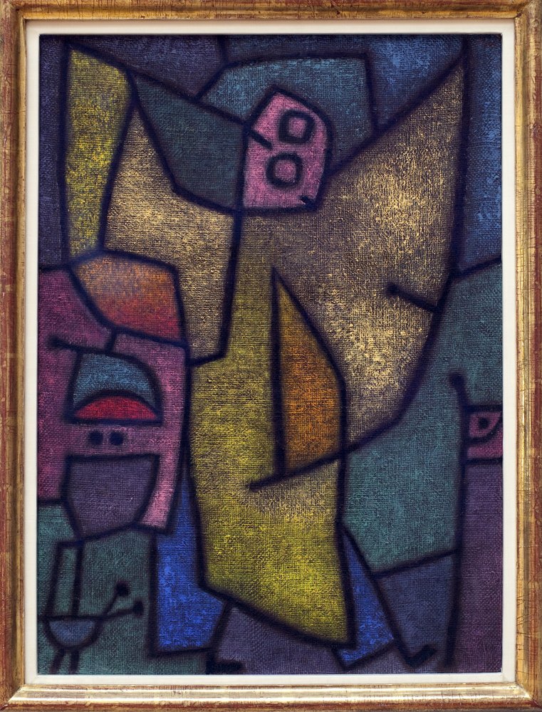 Angelus militans. Pintura de Paul Klee (1879-1940), óleo, dibujo al detrempe sobre yute, sobre fondo de cola de Paul Klee