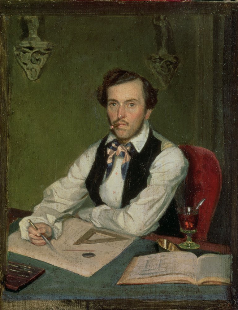 Retrato de un arquitecto de Pavel Andreevich Fedotov