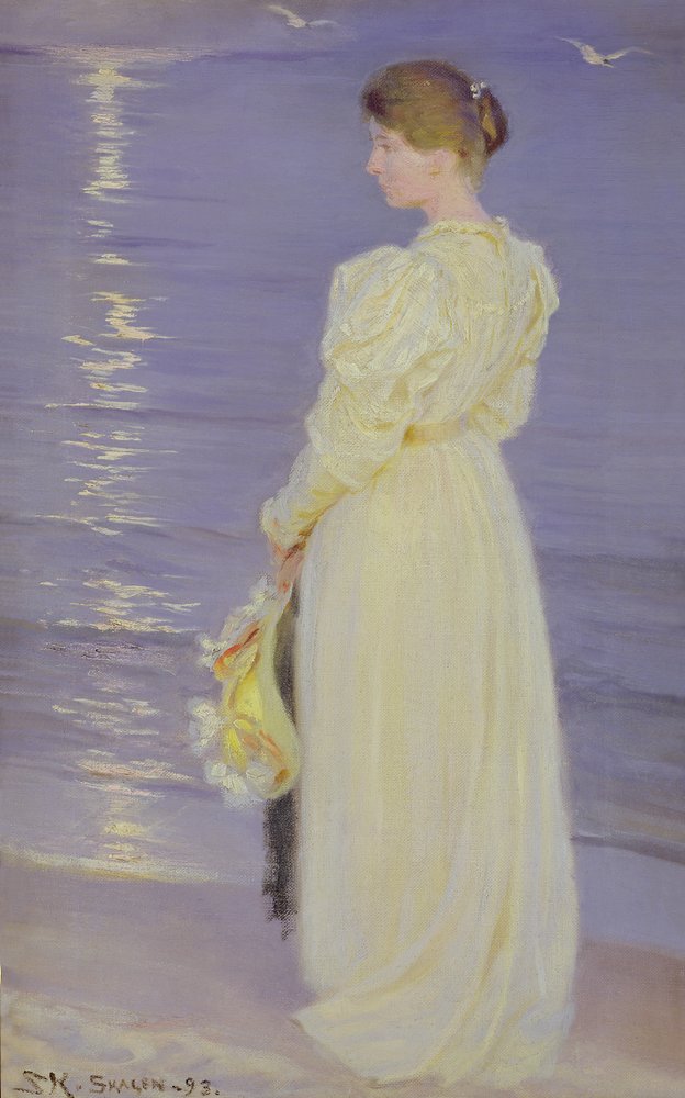 Mujer de blanco en una playa, 1893 de Peder Severin Krøyer
