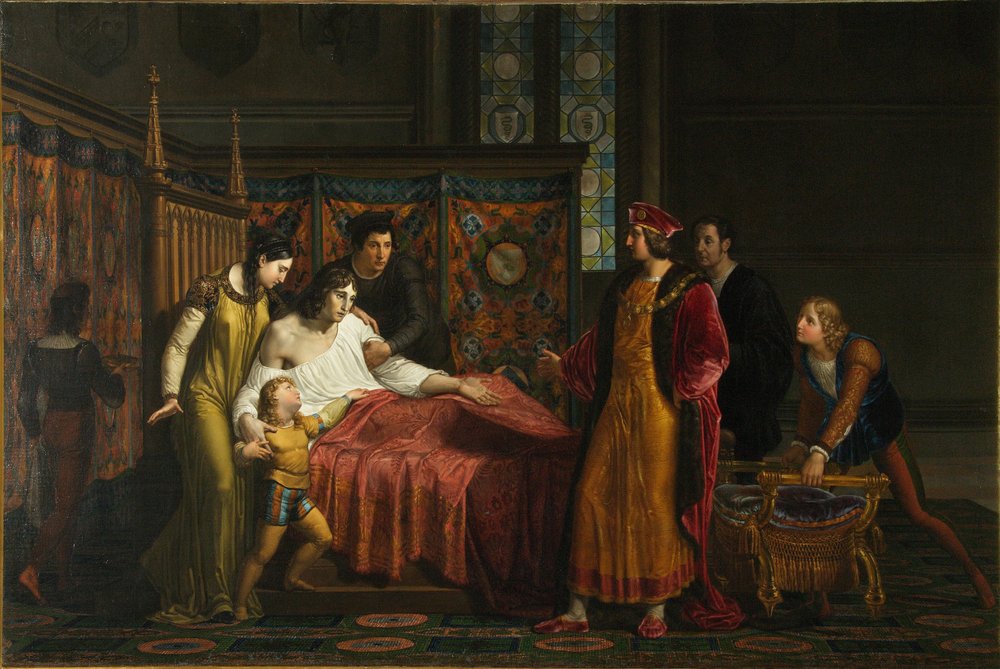 Carlos VIII visita a Gian Galeazzo Sforza en Pavía de Pelagio Palagi