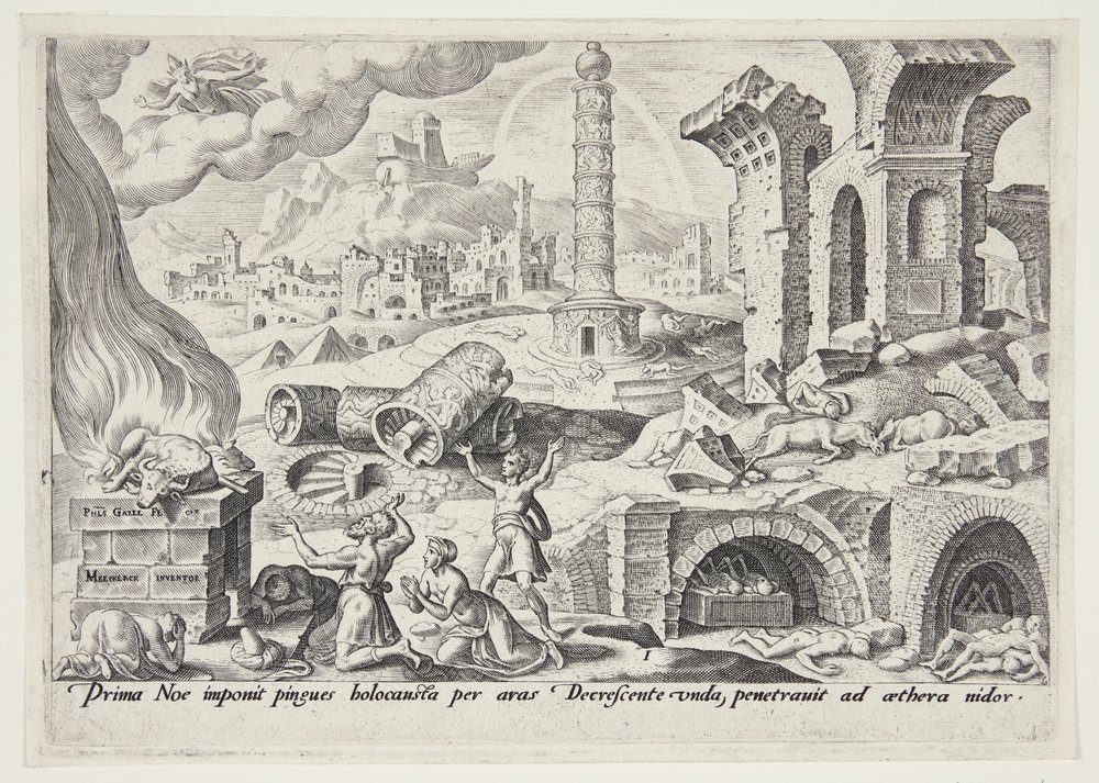 El sacrificio de Noé de Philips Galle