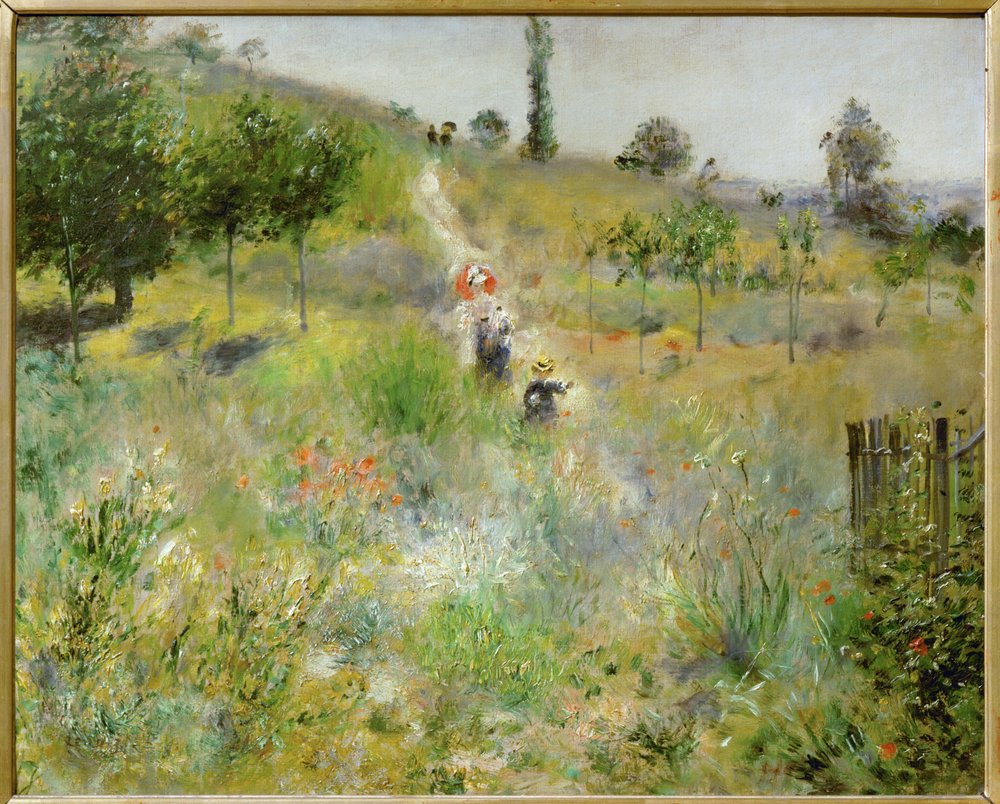 Chemin montant dans les hautes herbes (óleo sobre lienzo) de Pierre Auguste Renoir