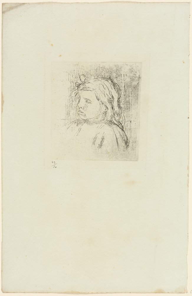 Claude Renoir girado tres cuartos a la izquierda de Pierre-Auguste Renoir