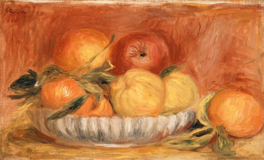 Naturaleza Muerta con Manzanas y Naranjas, finales de 1890 de Pierre-Auguste Renoir
