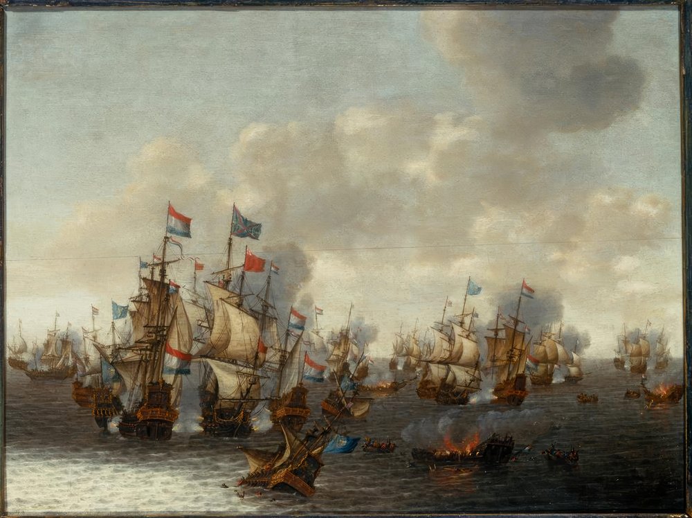 La batalla naval de los cuatro días de Pieter Cornelisz. Soest