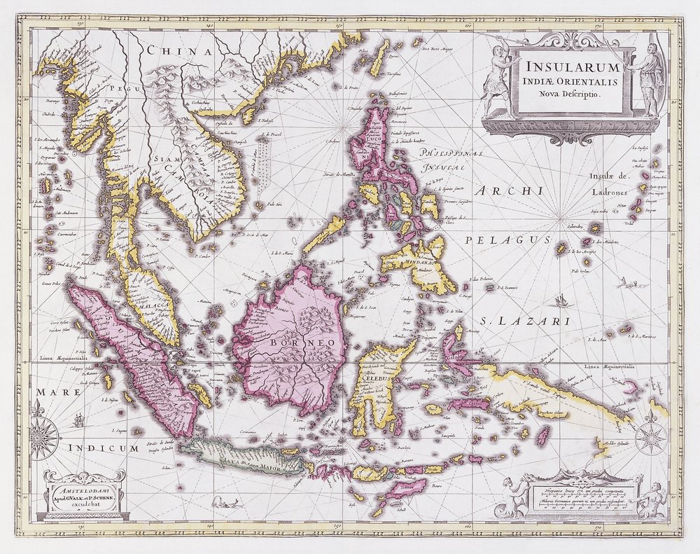 Mapa de China e Indonesia, c.1710 de Pieter Schenk