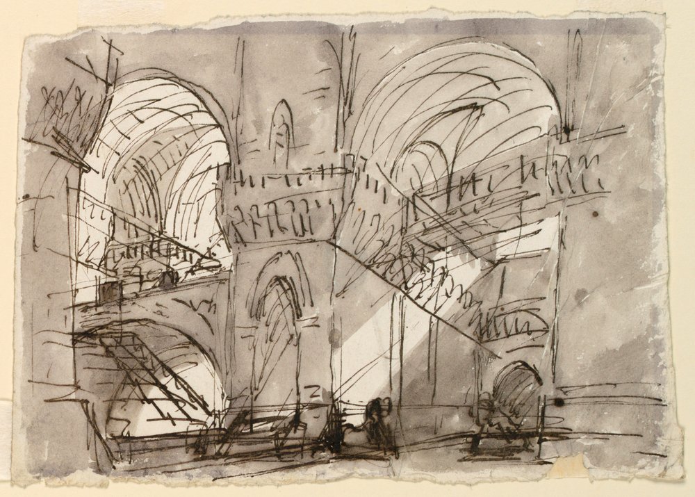 Diseño de escenario, interior de prisión de Pietro di Gottardo Gonzaga