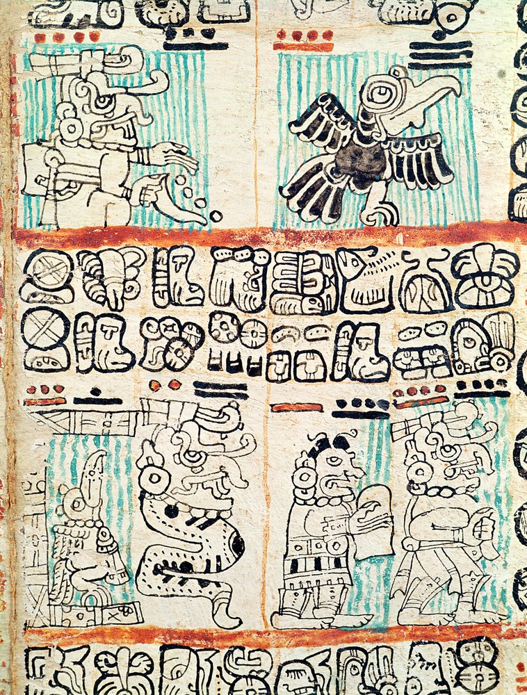 Detalle de un códice maya de Pre-Columbian