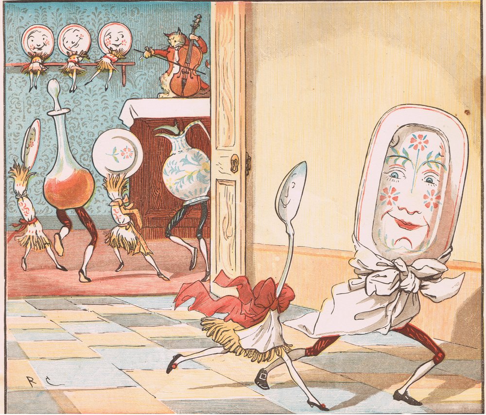 Y el plato se escapó con la cuchara de Randolph Caldecott