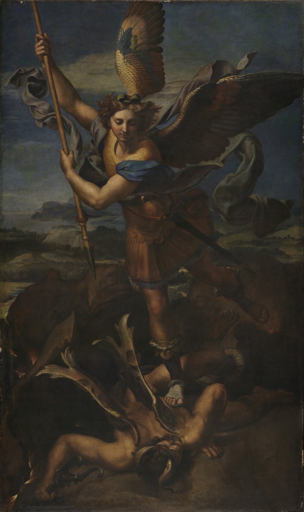 San Miguel venciendo a Satanás de Raffaello Sanzio Raphael