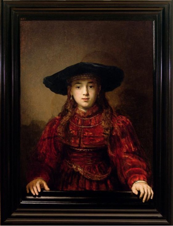 Niña en el marco de un cuadro | Rembrandt van Rijn