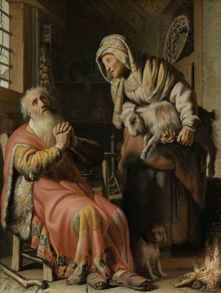 Tobías y Ana con el cabrito de Rembrandt van Rijn