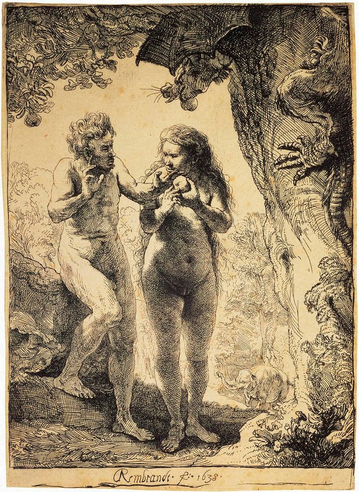 Adán y Eva, 1638 de Rembrandt van Rijn