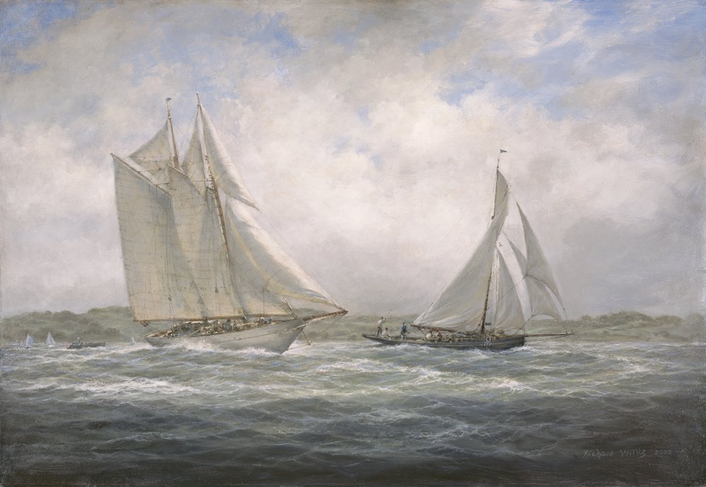 Dos clásicos: «Aello Beta» y «Marigold» frente a la isla de Wight, 2005 de Richard Willis