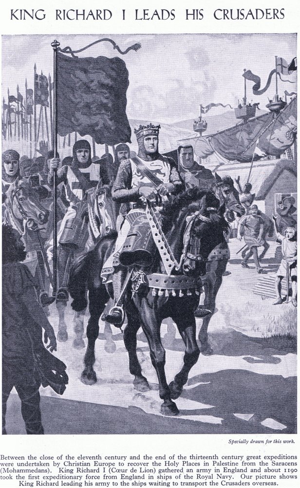 El rey Ricardo I lidera a sus cruzados, c.1950