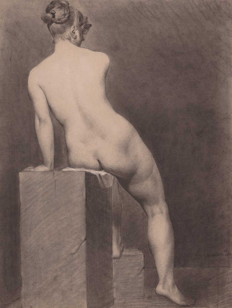 Mademoiselle Rose desnuda, vista de espaldas de Richard Parkes Bonington