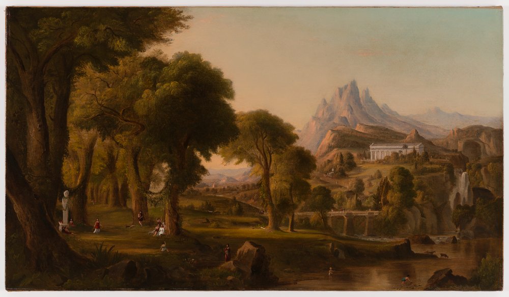 Copia de "Sueño de Arcadia" de Thomas Cole de Robert Seldon Duncanson