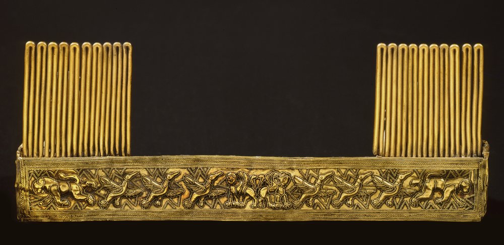Piastra, de la tumba de Bernardini di Palestrina de Roman