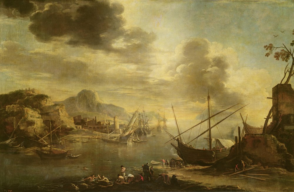 El golfo de Salerno, c.1640-45 de Salvator Rosa