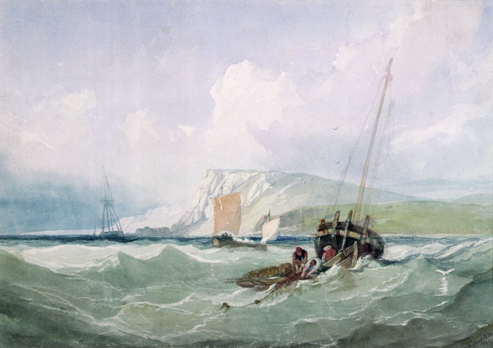 Barcos de pesca frente a Eastbourne de Samuel Austin