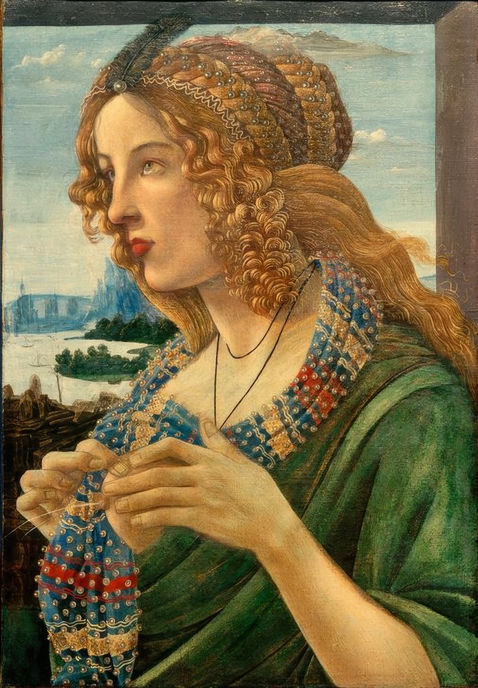 Retrato alegórico de una mujer (¿Simonetta Vespucci?) de Sandro Botticelli