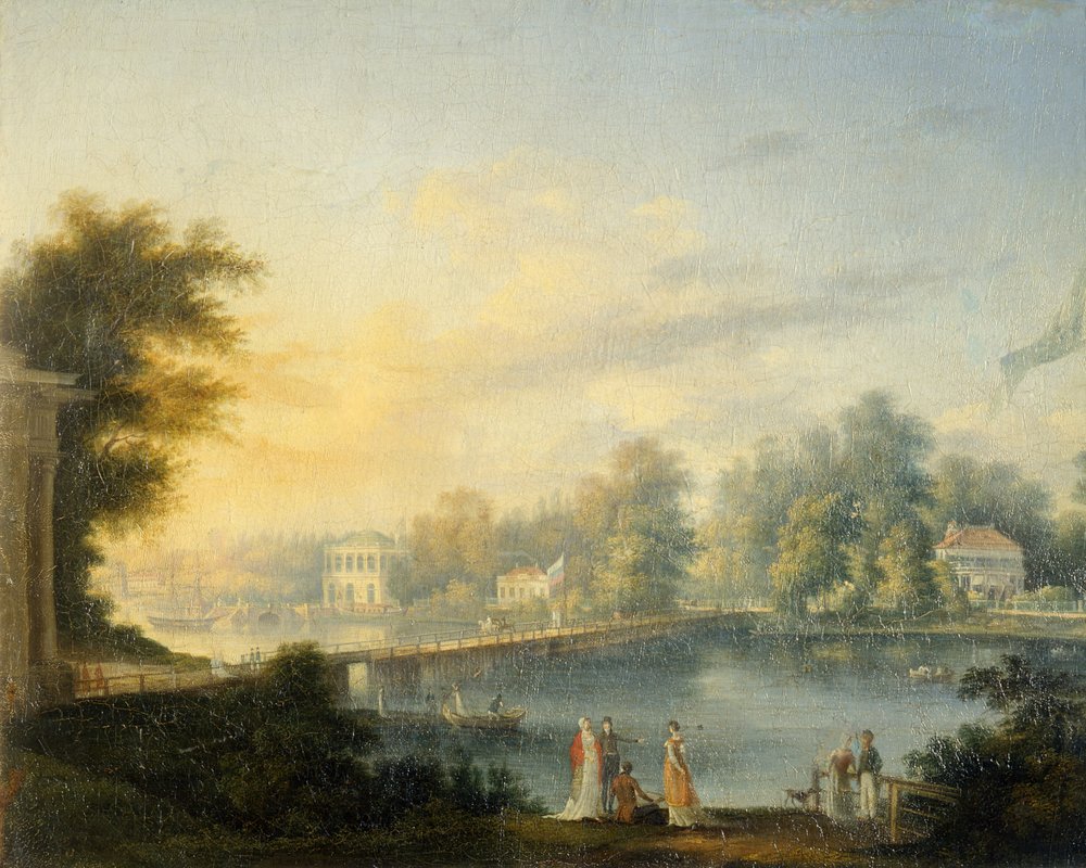 Vista del Bolshaya Neva y la Dacha Stroganov, 1804 de Semen Fedorovich Shchedrin