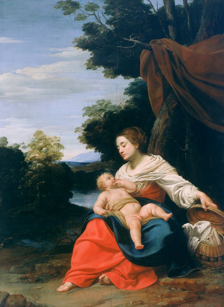 Madonna y Niño, conocida como la Madonna della Cesta (la Madonna de la Cesta) de Simon Vouet