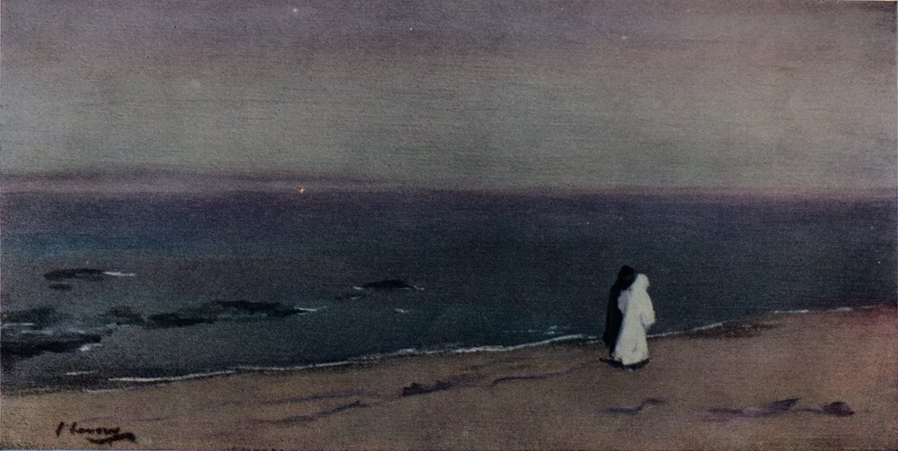 La Orilla del Mar, Luz de Luna, c1908 de Sir John Lavery