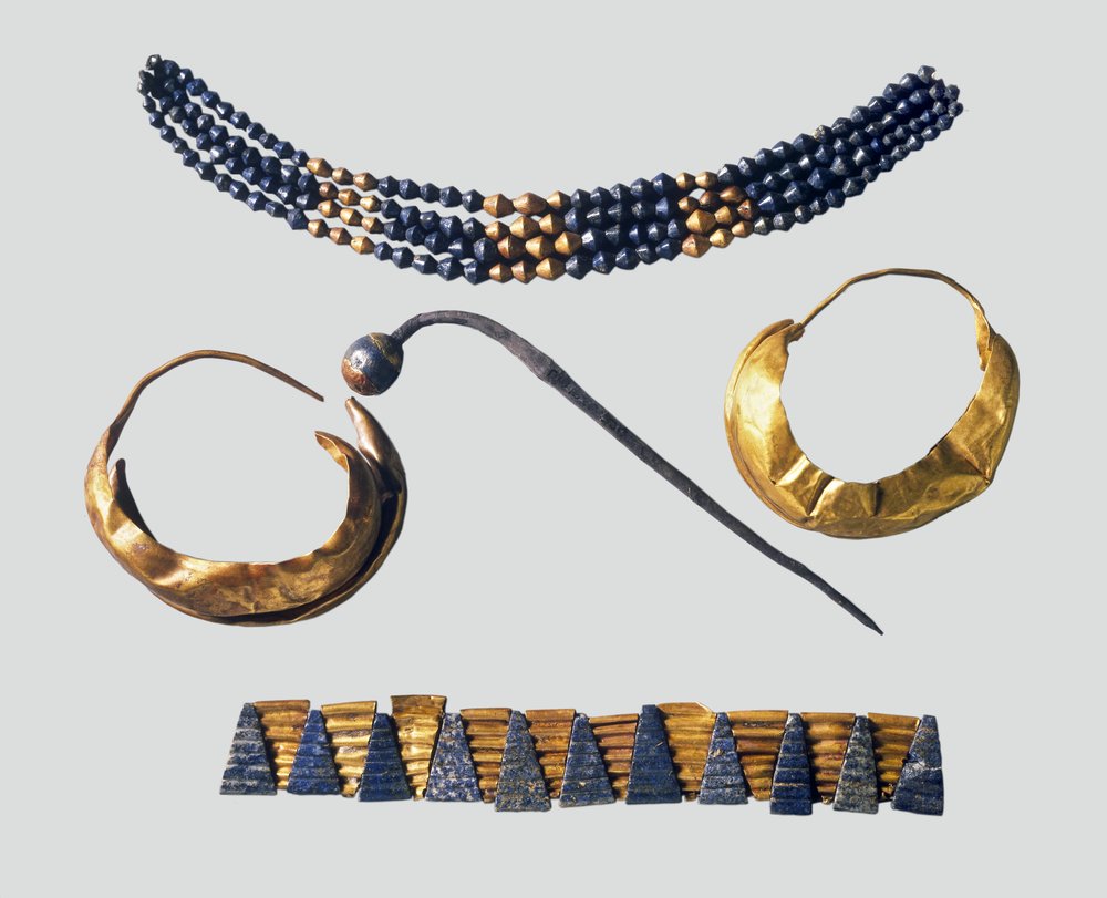Joyería sumeria de una de las famosas 