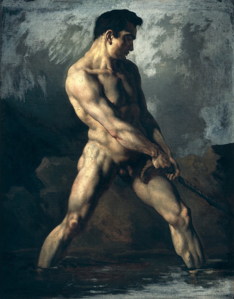 Estudio de un desnudo masculino de Theodore Gericault