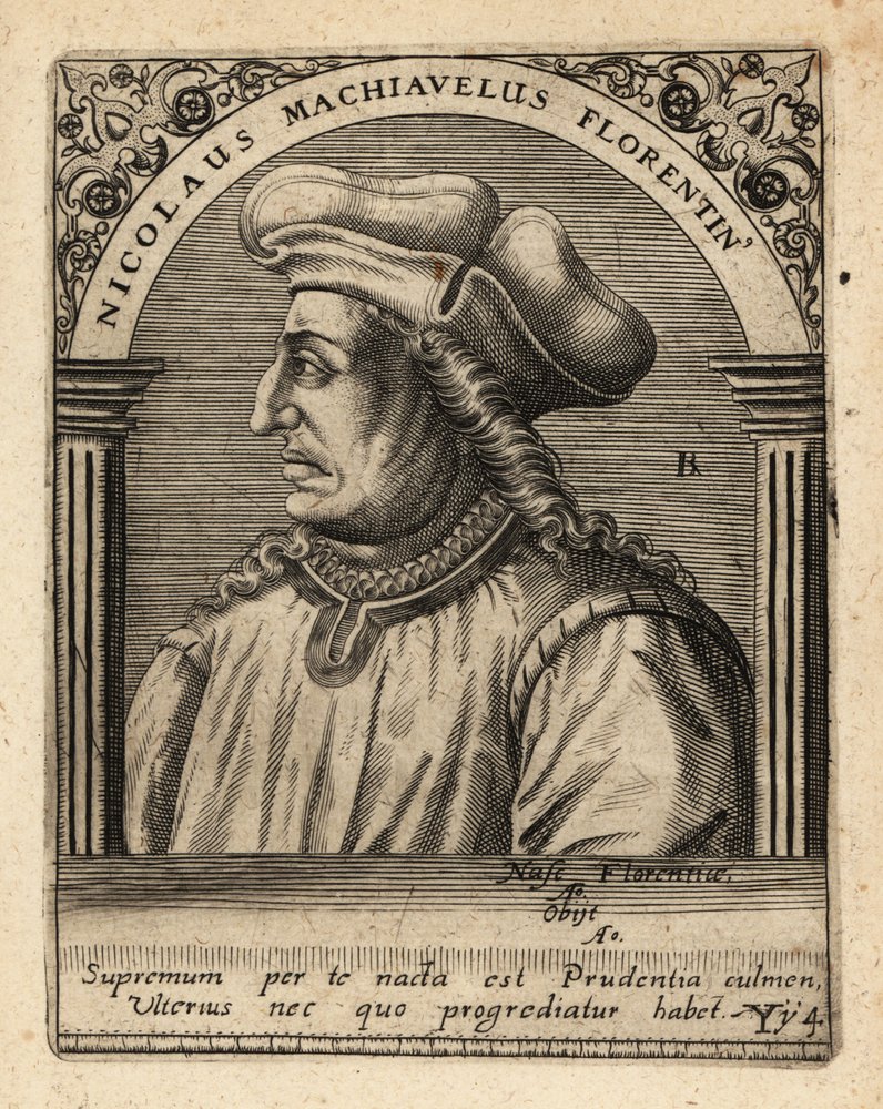 Maquiavelo, diplomático italiano de Theodore de Bry