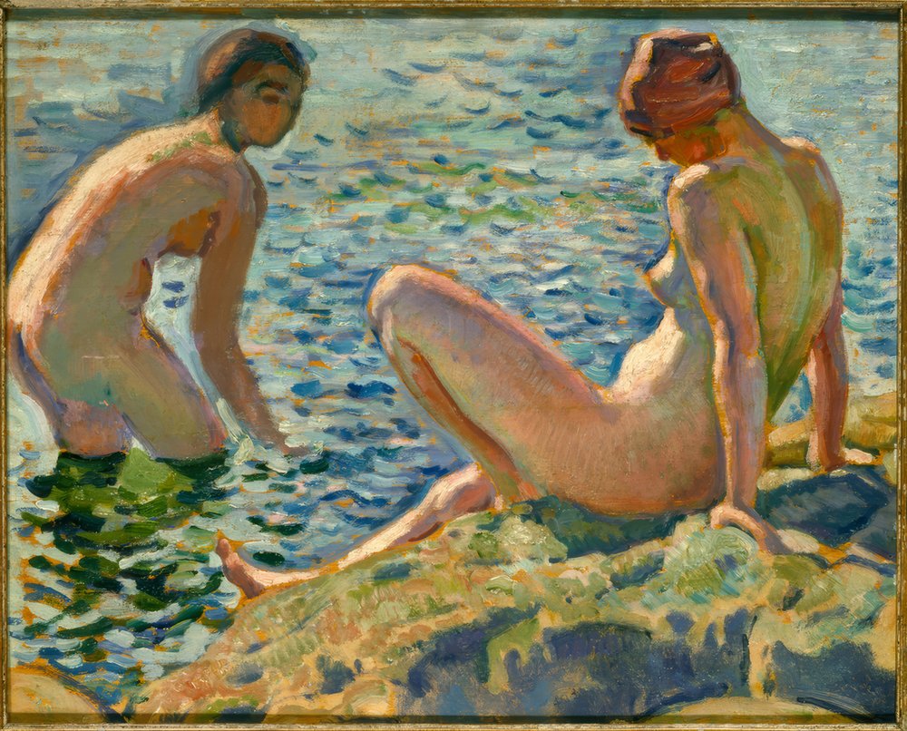 Las bañistas de Théo van Rysselberghe