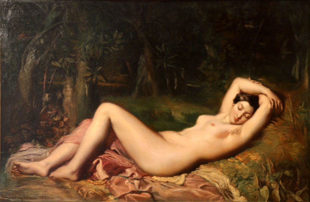 Ninfa junto a una fuente, durmiendo de Théodore Chassériau