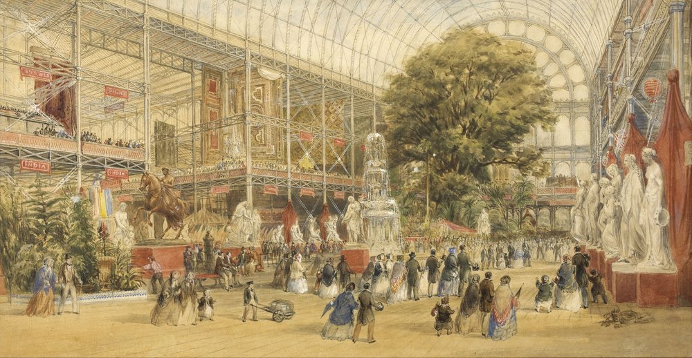 La reina Victoria inaugura la Exposición Universal de 1851 en el Palacio de Cristal de Londres de Thomas Abel Prior