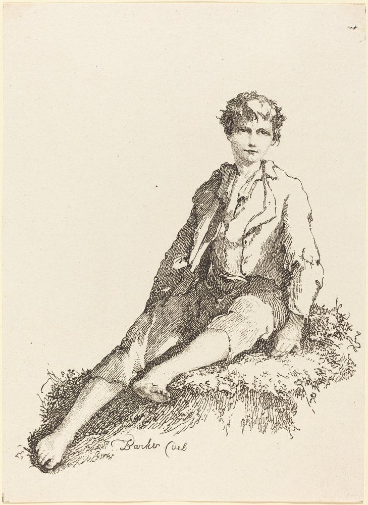 Niño sentado de Thomas Barker