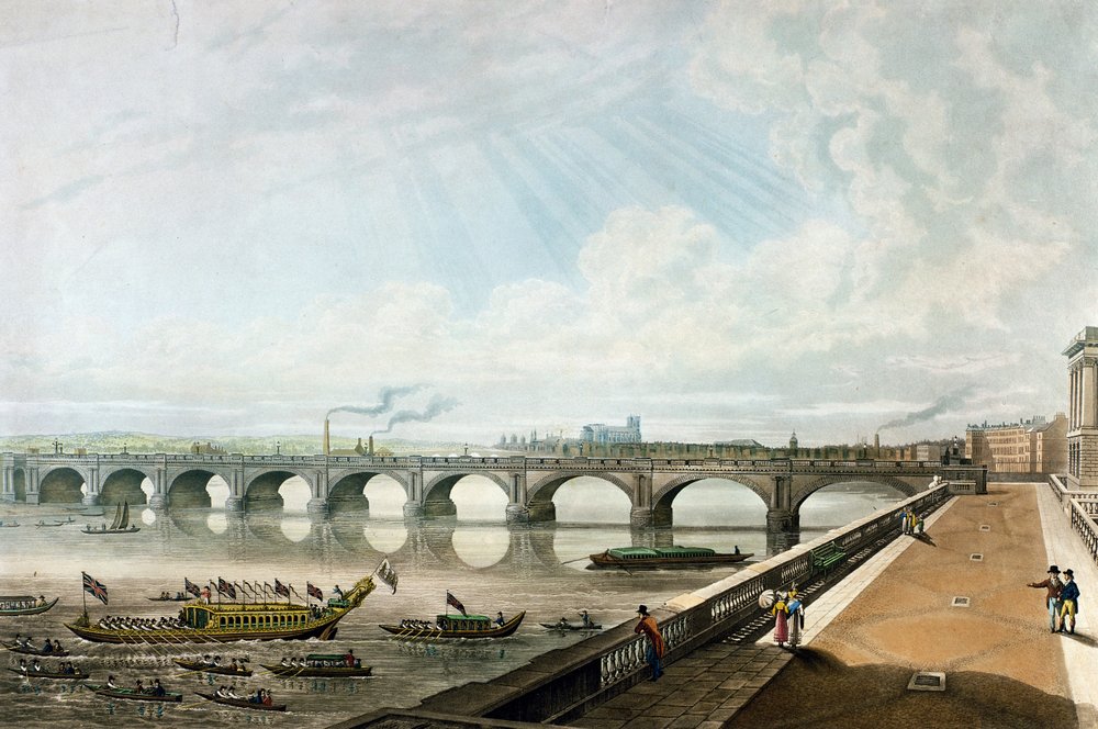 Vista del Puente de Waterloo desde el Extremo Este de la Terraza de Somerset House de Thomas Hosmer Shepherd