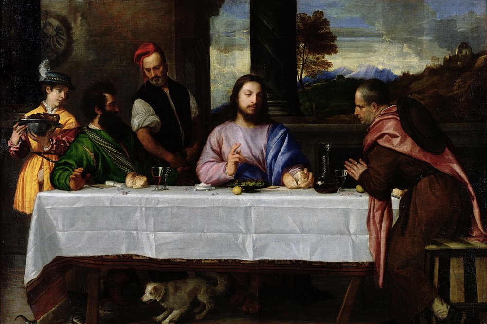 La cena en Emaús, c.1535 de Tiziano Vecelli