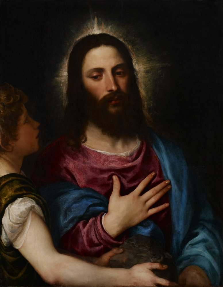 La Tentación de Cristo, c.1516-25 de Tiziano Vecelli
