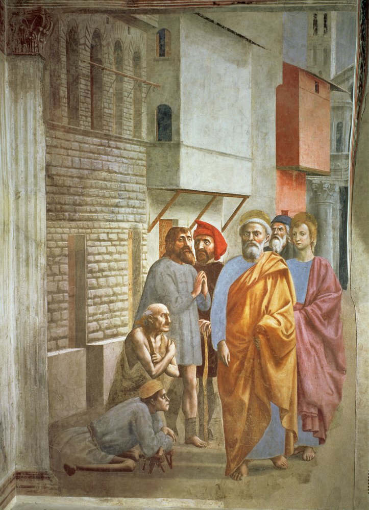 San Pedro curando con su sombra, hacia 1427 de Tommaso Masaccio