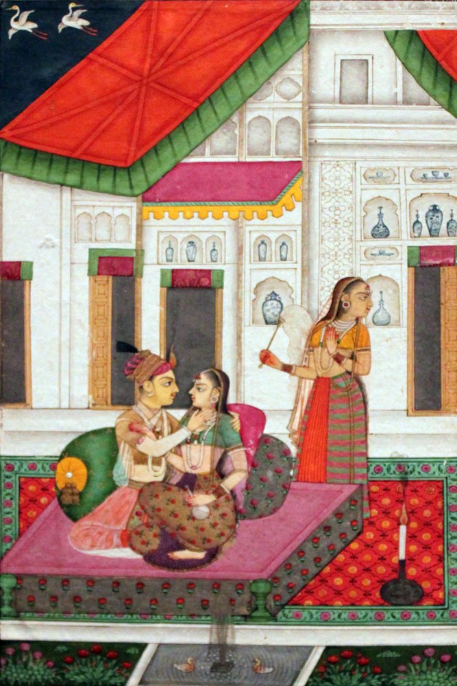 Amantes en la veranda; Hyderabad, India de Unbekannt Unbekannt