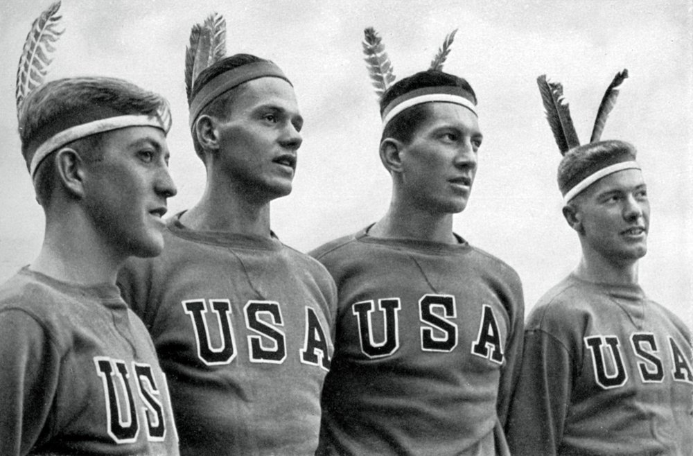 Parte del equipo estadounidense ganador de la medalla de oro en remo, Juegos Olímpicos de Berlín, 1936 de Unbekannt