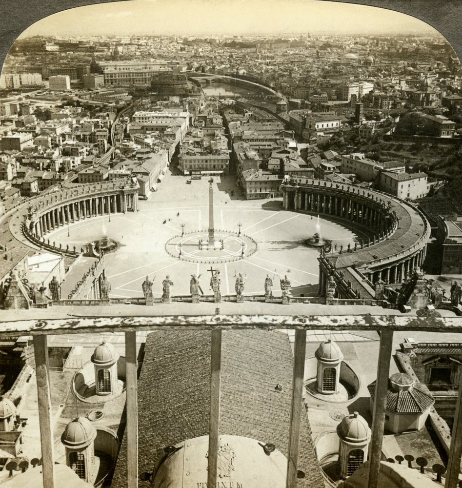 Plaza de San Pedro desde la cúpula de la Basílica de San Pedro, Roma, Italia de Unbekannt