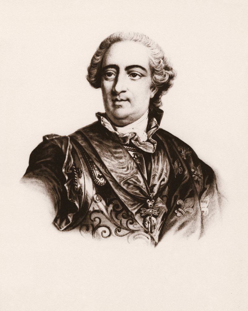 Retrato del rey de Francia Luis XV (1710-1774) Grabado del siglo XIX de Unbekannter Künstler