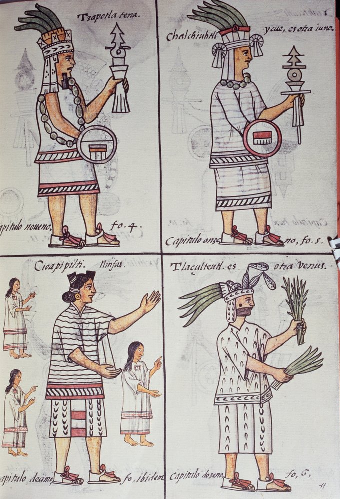 Tzapotlatena, Chalchiuhtlatonal, Cioapipitli y Tliltecuhtli, Códice Florentino, versión bilingüe en español y náhuatl, Historia General de las Cosas de la Nueva España, Civilización azteca de William M. Timlin