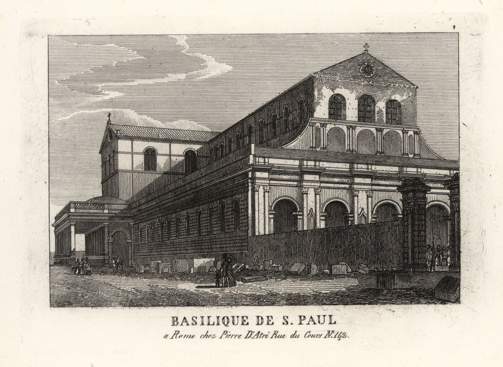 Vista de la Basílica de San Pablo Extramuros, Roma de Unbekannt