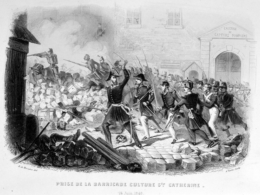 Captura de la barricada cultura Sainte Catherine (24 de junio) de Unknown artist