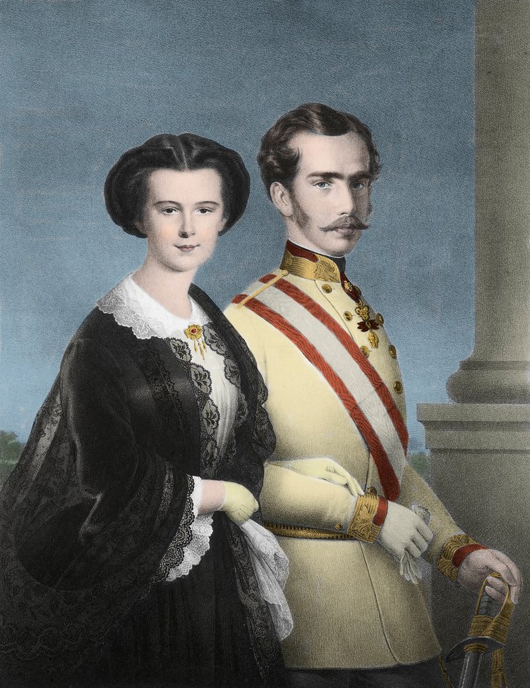 Emperador Francisco José I de Austria (Francisco José de Habsburgo) y emperatriz Isabel de Austria (Sissi) - Retrato de Francisco José I de Austria de Unknown artist