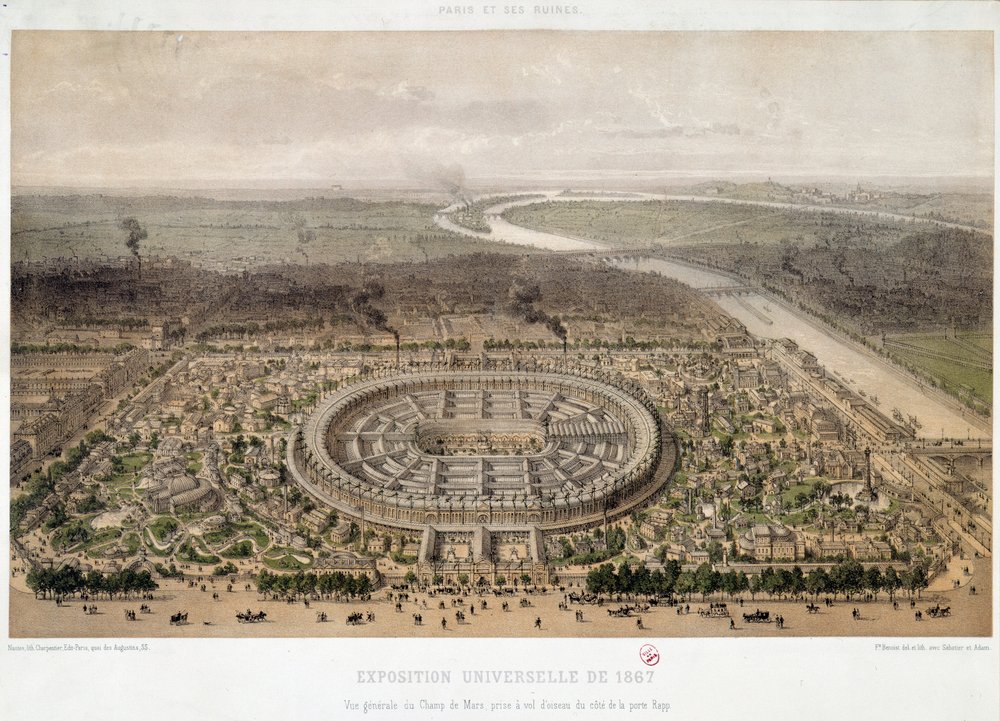 Vista general de la Exposición Mundial de 1867 tomada desde Trocadero en París de Unknown artist